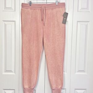 NWT Harmony Balance Soft Pink Mineral Wash Pull-On Jogger Pants XL